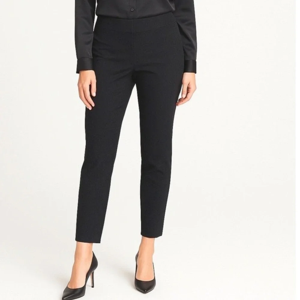 LOFT Marisa Black‎ Leopard Jacquard Slim Dress Pants 8 Party Chic Classic 92-02